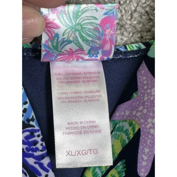 Stella Parker One Piece Swimsuit XL Navy Tropical Starfish Shell Print - Picture 5 of 5